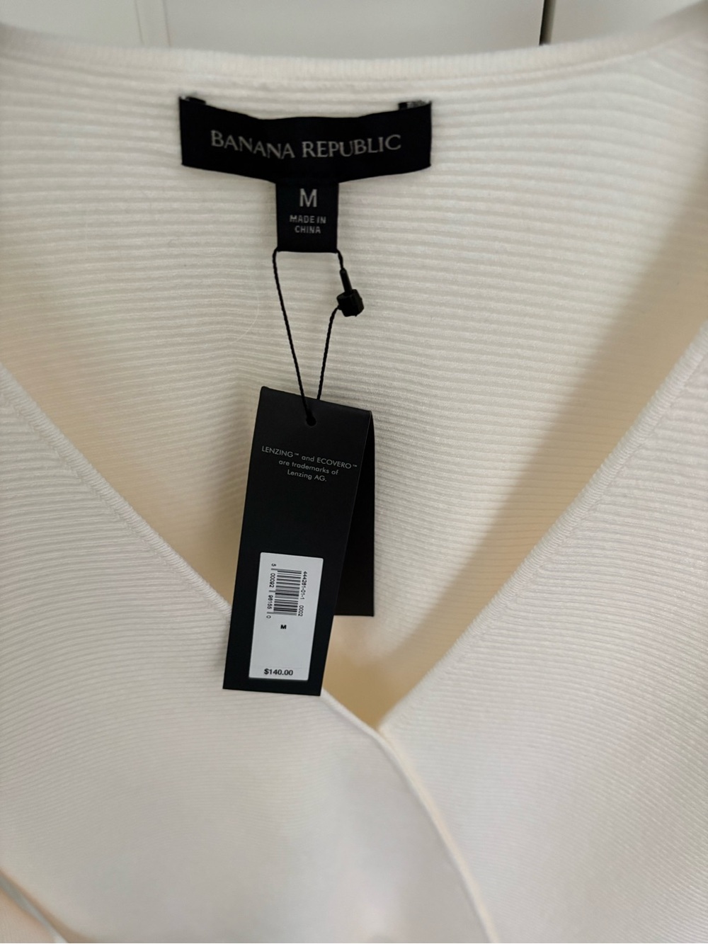 Banana Republic Cream Wrap Ribbed Dress - Picture 3 of 5